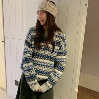 striped jacquard sweater