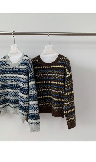 striped jacquard sweater