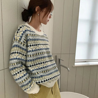 striped jacquard sweater