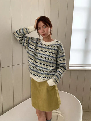 striped jacquard sweater