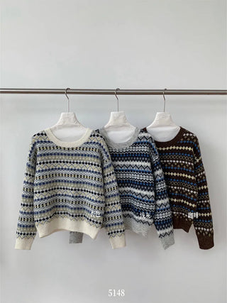 striped jacquard sweater