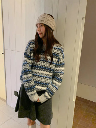 striped jacquard sweater