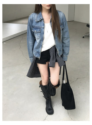 texture denim jacket