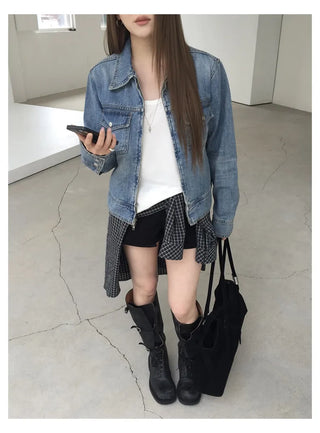 texture denim jacket