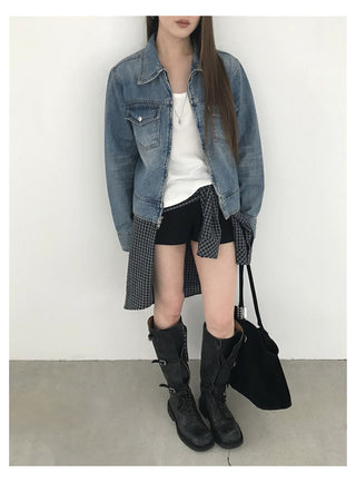 texture denim jacket