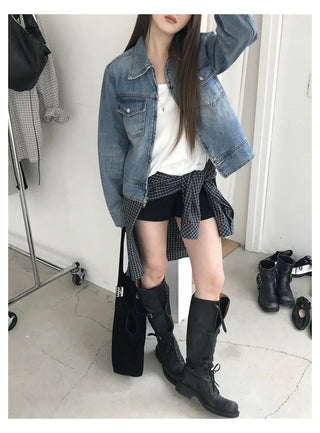 texture denim jacket