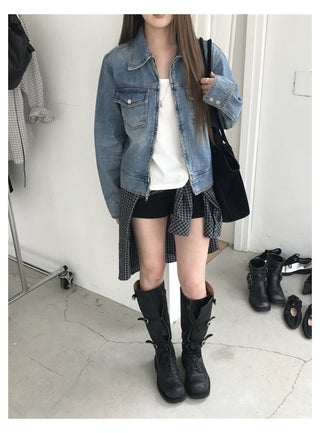 texture denim jacket