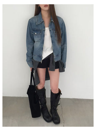 texture denim jacket