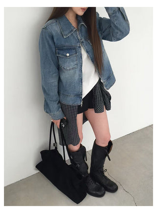 texture denim jacket