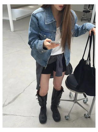 texture denim jacket