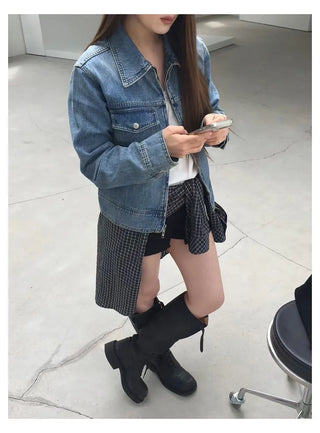 texture denim jacket