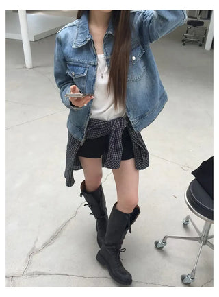 texture denim jacket