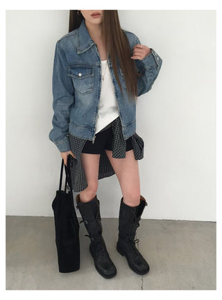 texture denim jacket