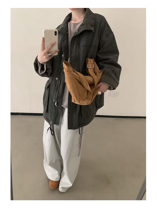 drawstring wind coat