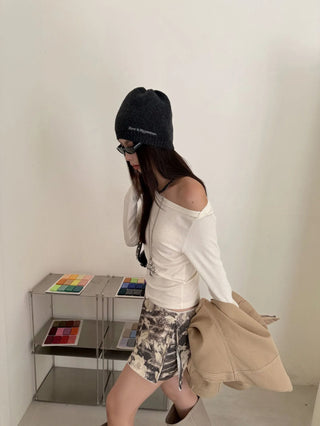 off-shoulder long sleeve