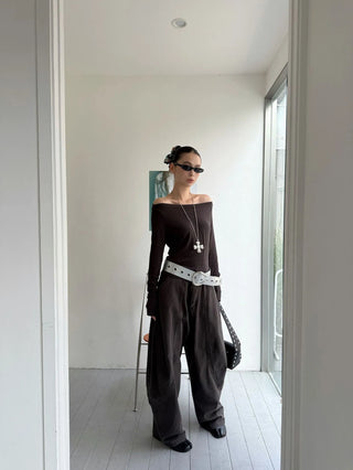 off-shoulder long sleeve