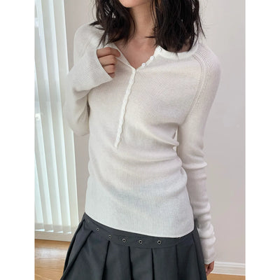 wool button sweater