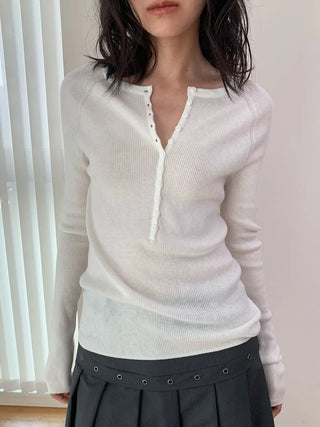 wool button sweater