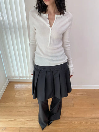 wool button sweater