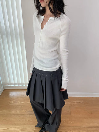 wool button sweater