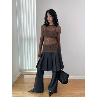 pleated casual pants