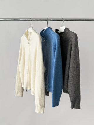 double zipper cardigan