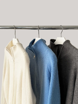 double zipper cardigan