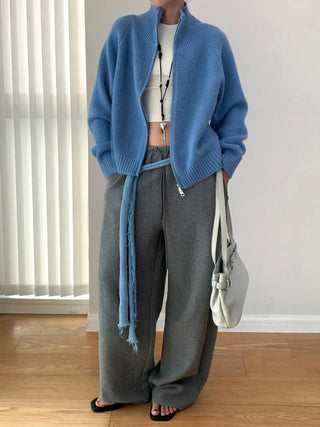 double zipper cardigan