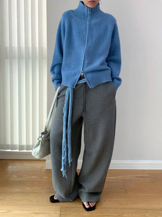 double zipper cardigan