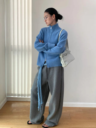 double zipper cardigan