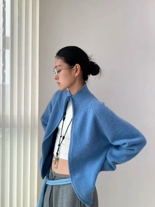 double zipper cardigan