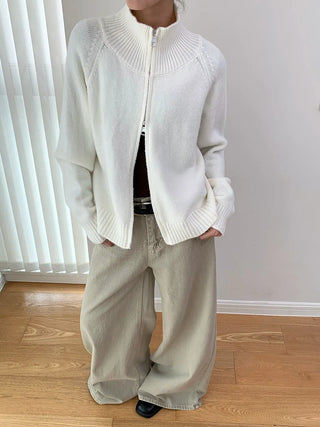 double zipper cardigan