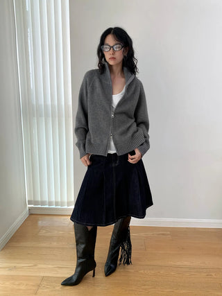 double zipper cardigan