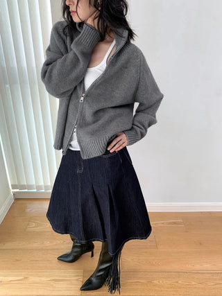 double zipper cardigan