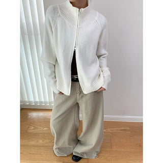 double zipper cardigan