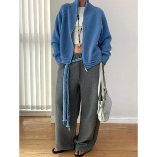 double zipper cardigan