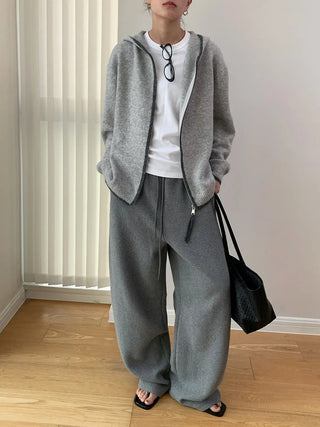 hooded sportswear cardigan