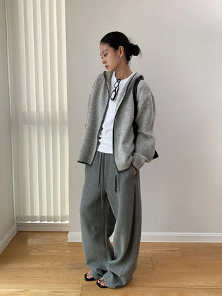 hooded sportswear cardigan