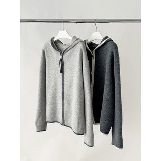 hooded sportswear cardigan