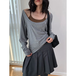 U-neck Tencel blouse