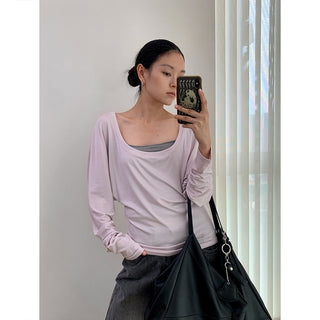 U-neck Tencel blouse