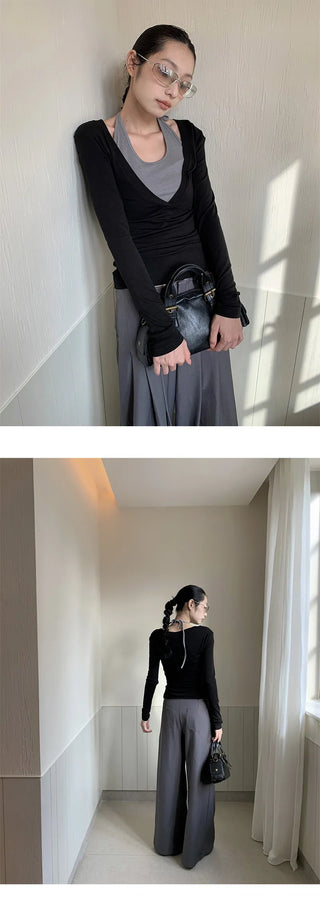 pleated suit pants