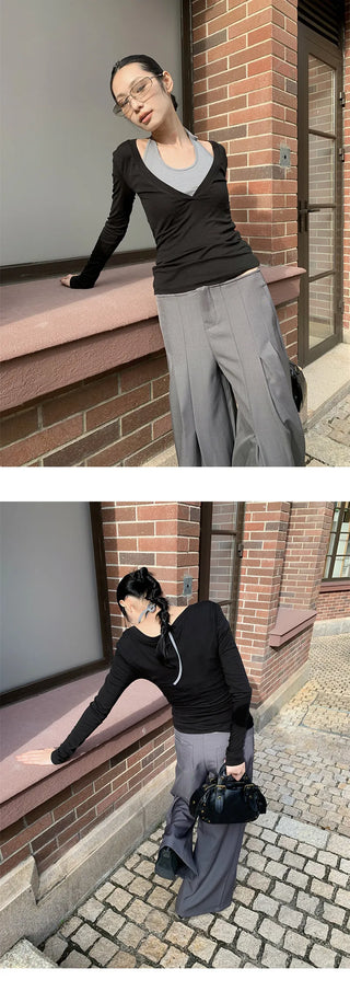 pleated suit pants