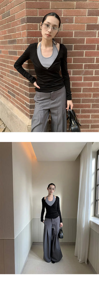 pleated suit pants