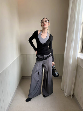 pleated suit pants