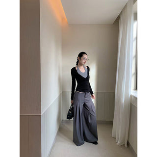 pleated suit pants
