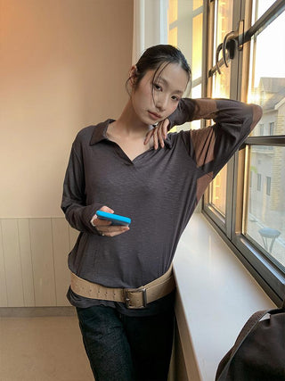 lapel commute tee