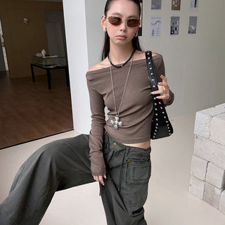 off-shoulder long sleeve