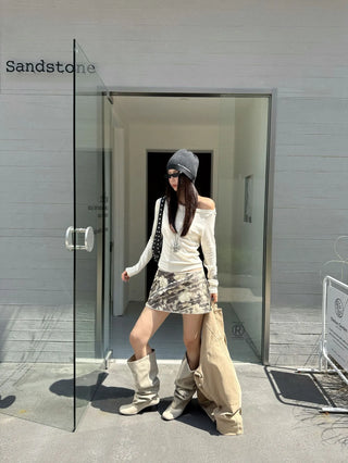 off-shoulder long sleeve