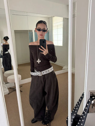 off-shoulder long sleeve